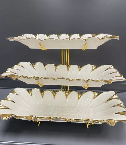 Al Sultan Serving Plates Set 3pcs + Stand HD28-182 | Al Sultan In Lebanon