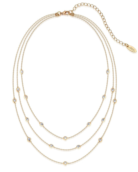 Ettika Women's Gold Perfect Crystal Dotted Layered Necklace | Ettika In Lebanon