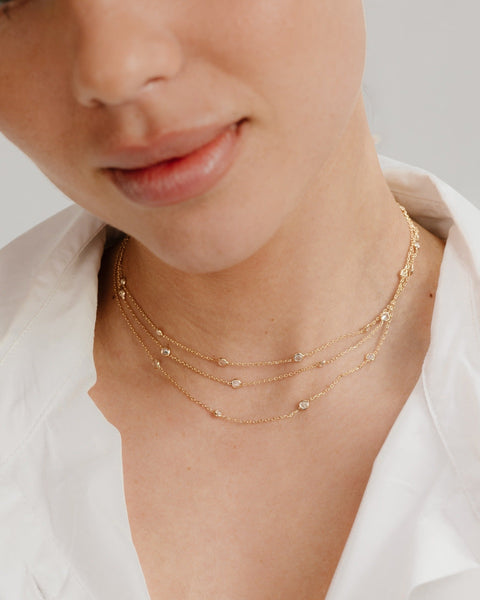 Ettika Women's Gold Perfect Crystal Dotted Layered Necklace | Ettika In Lebanon