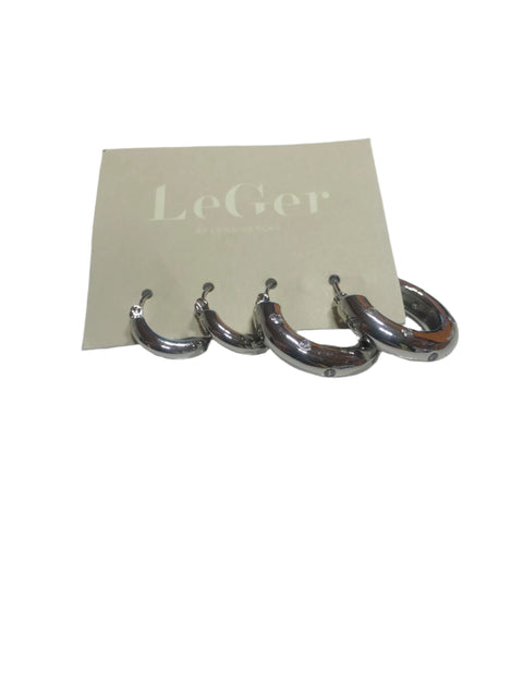 LeGer Women's Silver Earrings Set 4 PCS |LeGer in Lebanon