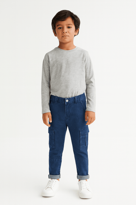Sinsay Boy's Navy Blue Cargo Jeans | Sinsay In Lebanon