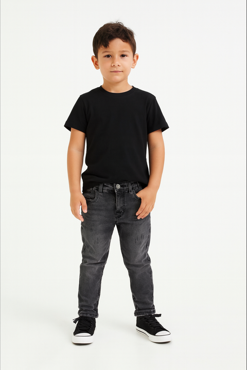 Reserved Boy's Washed Black Adjustable Waist Regular Jeans | Reserved In Lebanon