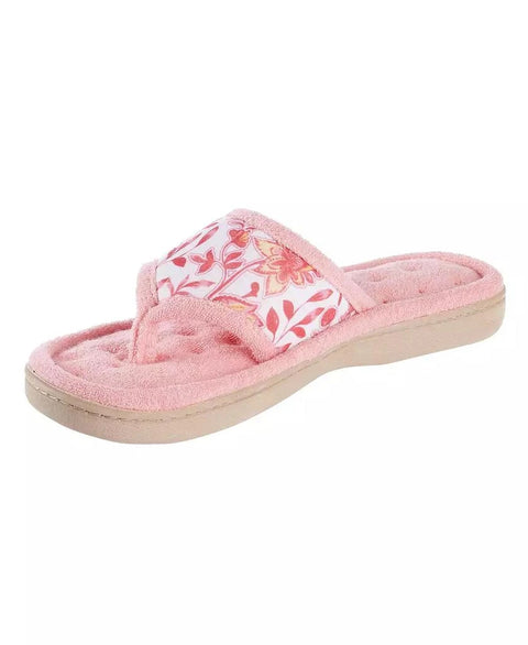 Isotoner Signature Women's Pink Georgie Floral Print Thong Slipper | Isotoner Signature In Lebanon
