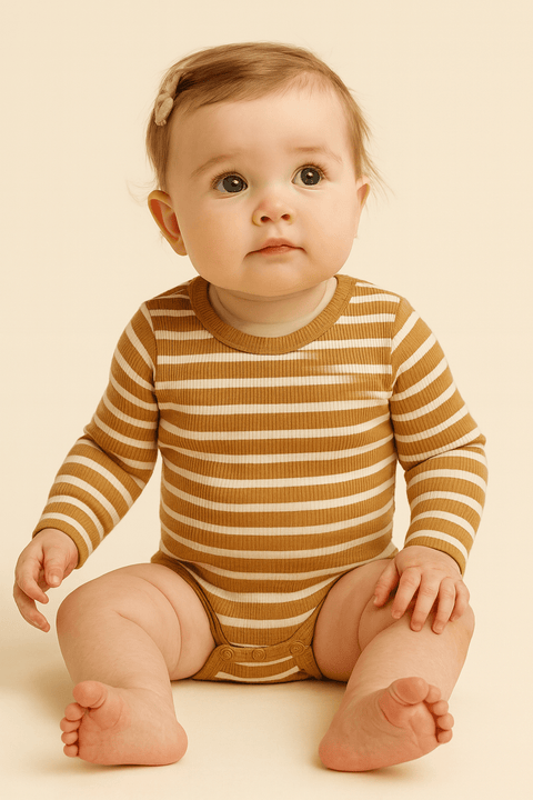POMPdeLUX Baby Girl's Multicolor Stripped Seville Bodysuit |POMPdeLUX in Lebanon