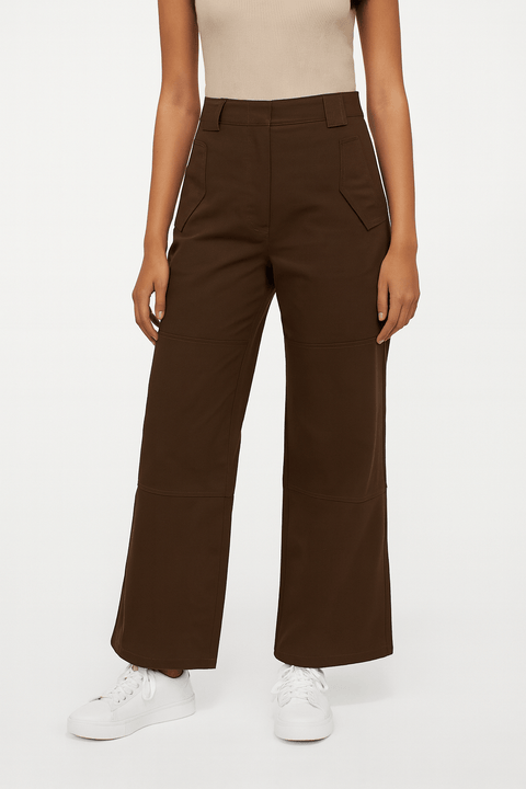 LeGer Women's Dark Brown Wide Leg Pants |LeGer in Lebanon