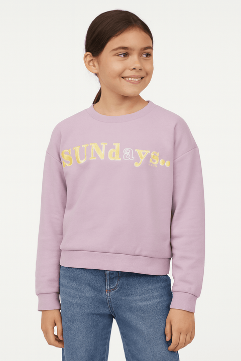 S.Oliver Girl's Lilac Long-Sleeve Round Neck Blouse SOL194