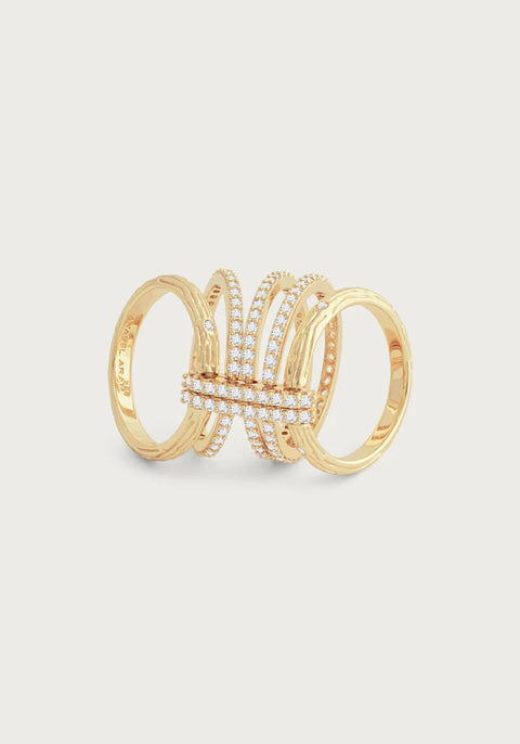 Anabel Aram Women's Gold Enchanted Forest Multi Stack Ring| Anabel Aram In Lebanon