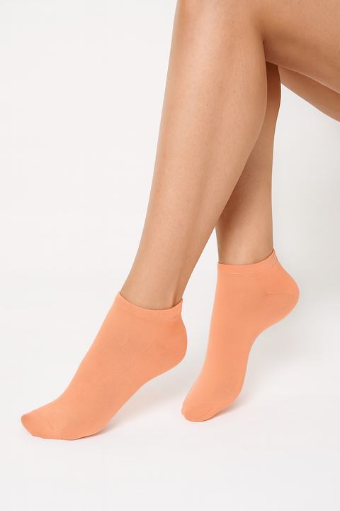 Elbeo Women's Orange 4303 Sneaker Light Cotton Ankle Socks | Elbeo In Lebanon