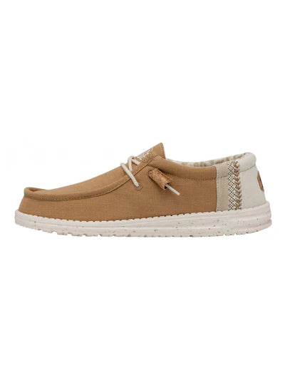 Hey Dude Men's Beige Wally Break Linen Moccasin | Hey Dude In Lebanon