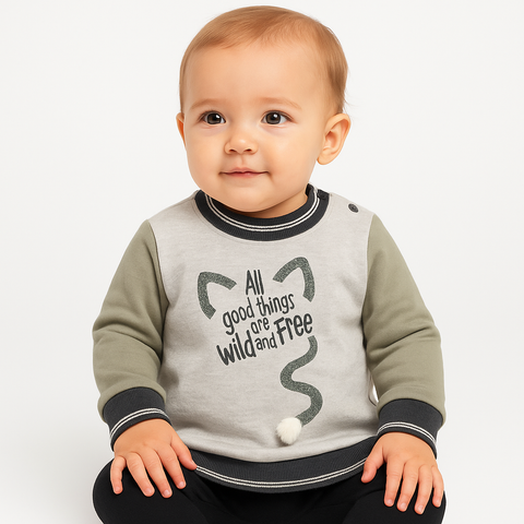 Boboli Baby Girl's Grey and Silver Sweatshirt | Boboli in Lebanon