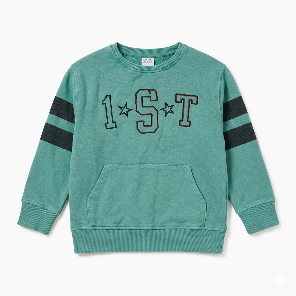 Zara Boy's Green & Grey Striped Sleeves Blouse | Zara In Lebanon