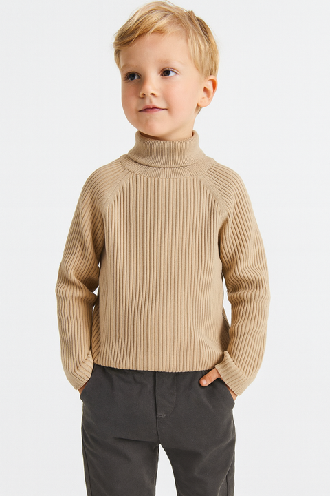 Reserved Boy's Tan Blend Turtleneck Blouse | Reserved In Lebanon