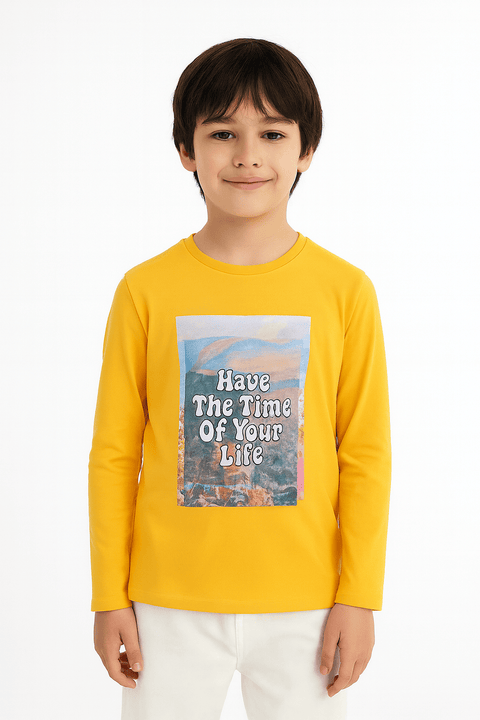 S.Oliver Boy's Mustard Long Sleeve Blouse | S.Oliver In Lebanon