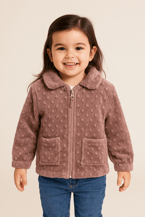 POMPdeLUX Girl's Dark Purple Kathrine Fleece Jacket  |POMPdeLUX in Lebanon