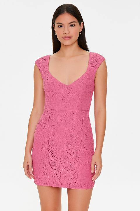 Forever 21 Women's Pink Icing Sleeveless Laced Dress | Forever 21 In Lebanon