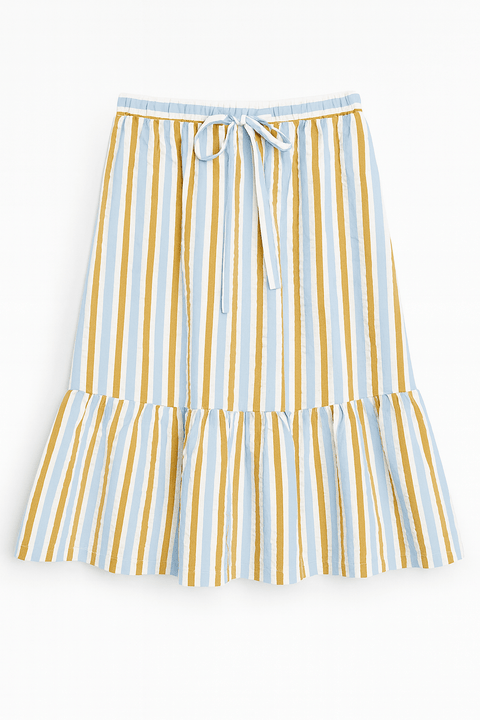 POMPdeLUX Girl's Blue/Camel Ruby Organic Maxi Long Skirt  |POMPdeLUX in Lebanon