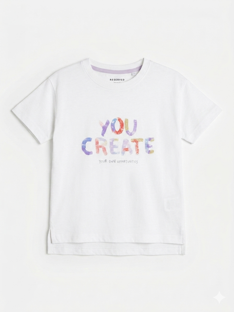 Reserved Boy's White Printed T-Shirt | Reserved In Lebanon