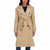 Sebby Collection Women's Beige Solid Double-Breasted Trench Coat