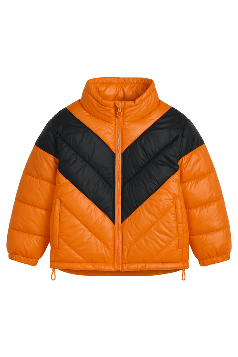 Sinsay Women's Orange & Black Quilted Puffer Jacket | Sinsay In Lebanon