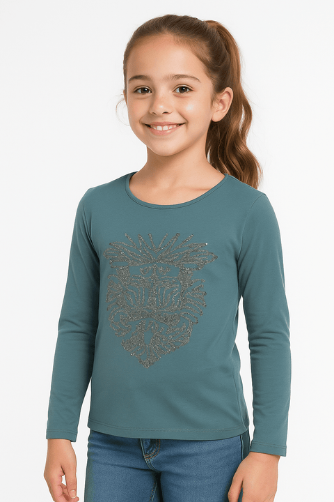 S.Oliver Girl's Petrol Long-Sleeve Blouse |S.Oliver in Lebanon