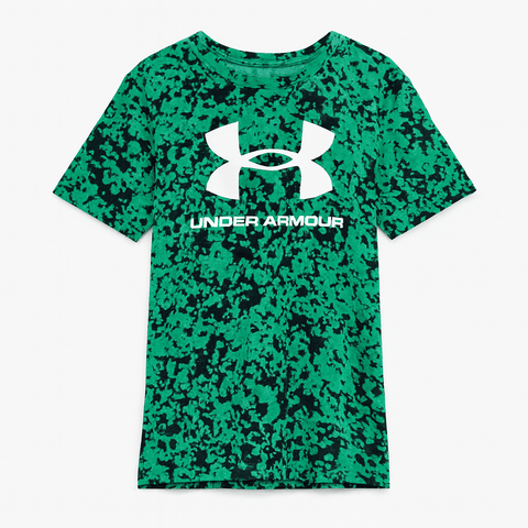 Under Armour Boy's Green Camo Logo Printed T-Shirt |Under Armour In Lebanon