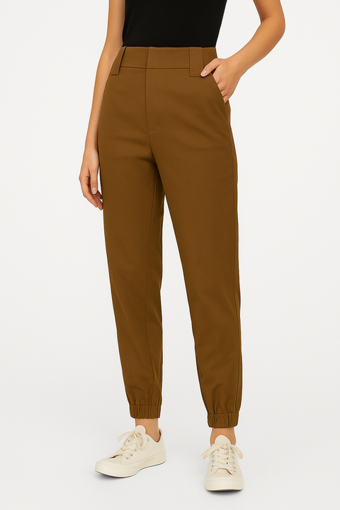 Forever 21 Women's Khaki Brown High Rise Jogger | Forever 21 In Lebanon