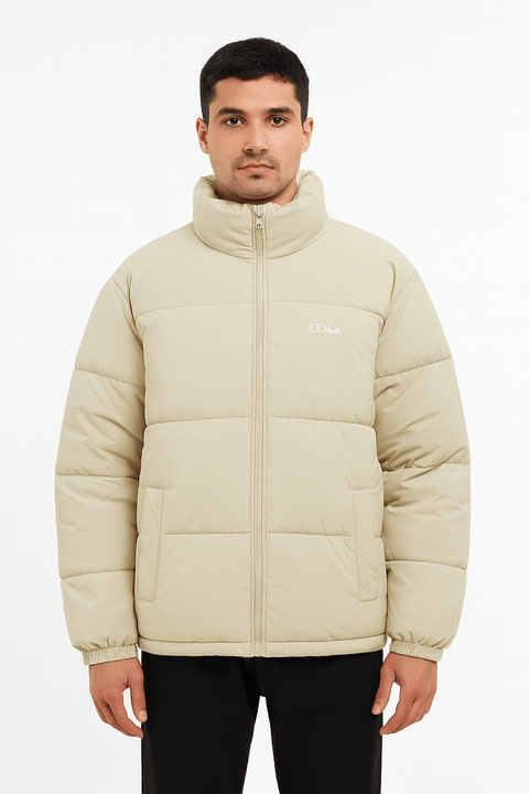CR Men's Beige Quilted Puffer Jacket | CR In Lebanon