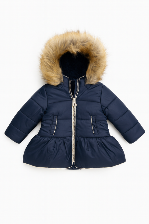 Boboli Baby Girl's Navy Blue Puffer Jacket| Boboli in Lebanon