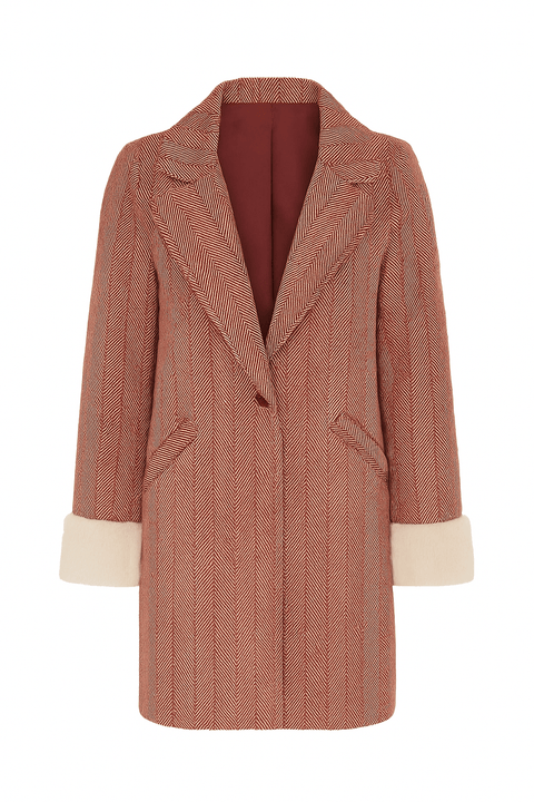 Big Dart Women's Burgundy Oversized Double Breasted Cashmere Coat | Big Dart In Lebanon