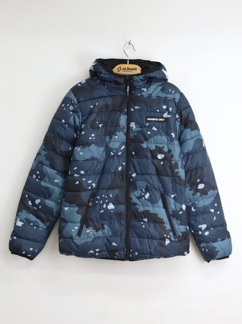 Members Only Men's Dark Blue Printed Puffer Jacket | Members Only In Lebanon