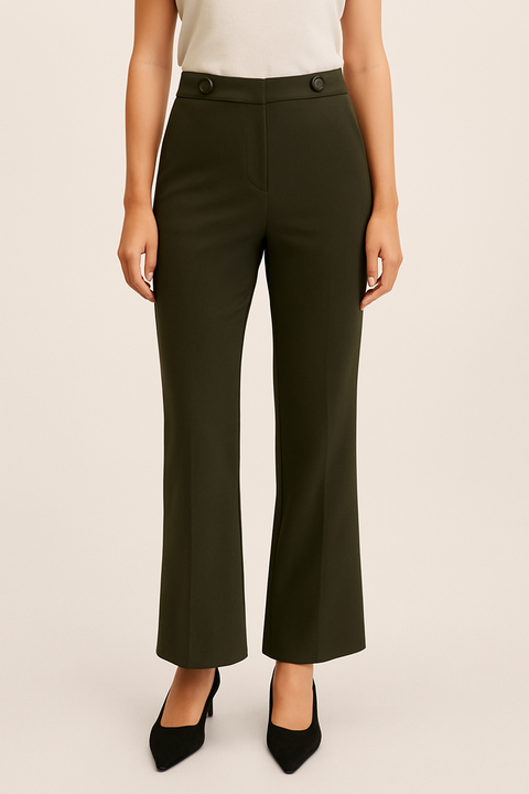 Mango Women's Dark Green Casual Pant |Mango In Lebanon