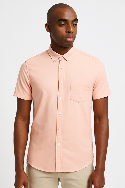 Forever 21 Men's Rose Button Down One Pocket Short Sleeve Shirt | Forever 21 In Lebanon