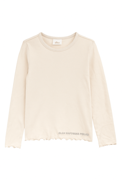 S.Oliver Girl's Beige Long-Sleeve Blouse |S.Oliver in Lebanon