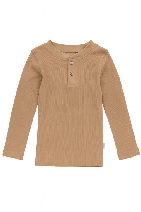 POMPdeLUX Boy's Tan Houston Lt Long-Sleeve Blouse |POMPdeLUX in Lebanon