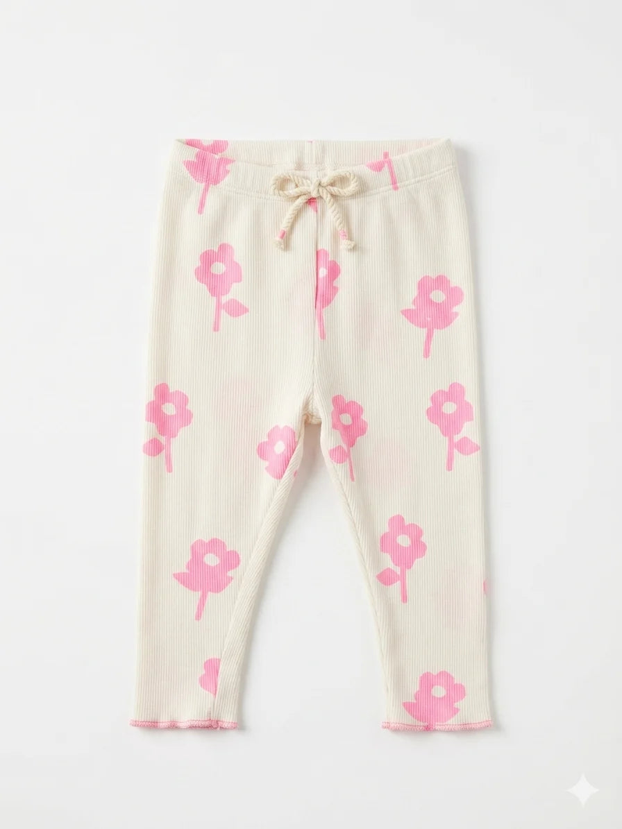 Zara Baby Girl's White Floral Pant | Zara In Lebanon