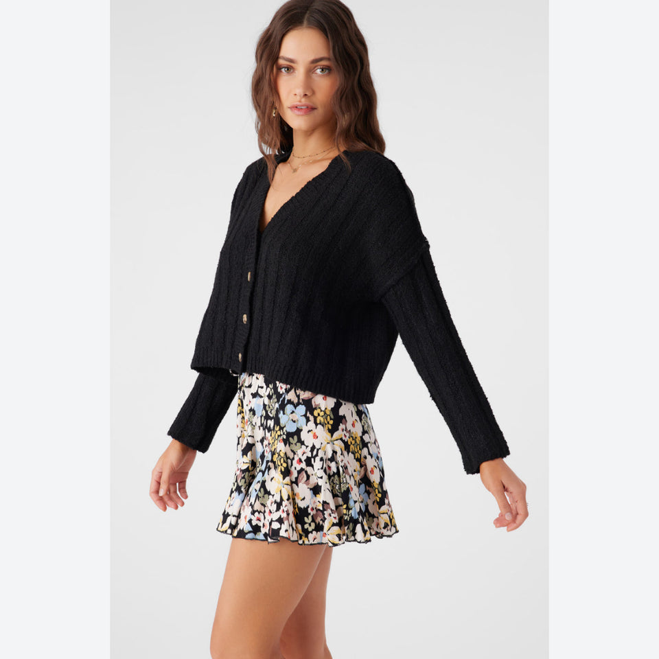 O'Neill Women's Black Knit Button Front Cardigan