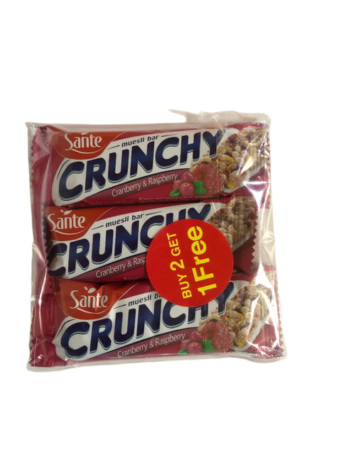 Sante Crunchy Muesli Bar Cranberry & Raspberry 40g*3 | Sante In Lebanon