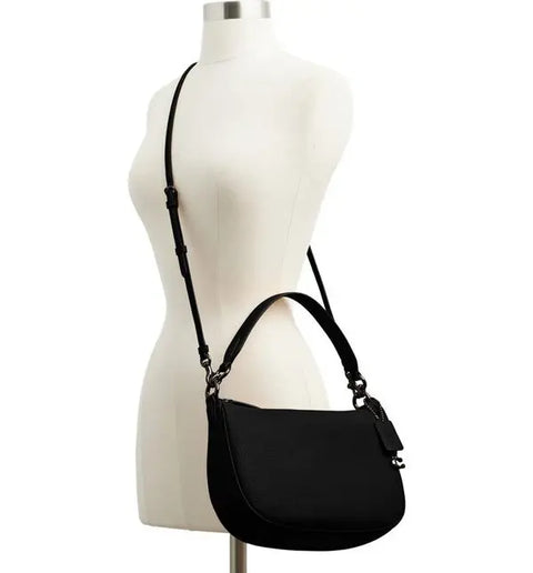 Coach Women's Black Polished Pebble Leather Crossbody Bag | Coach In Lebanon