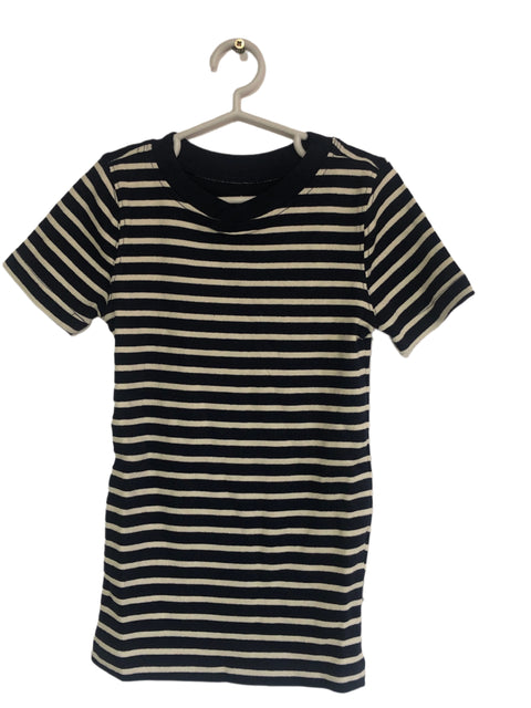 POMPdeLUX Girl's Navy Stiped Short-Sleeve T-shirt | POMPdeLUX in Lebanon