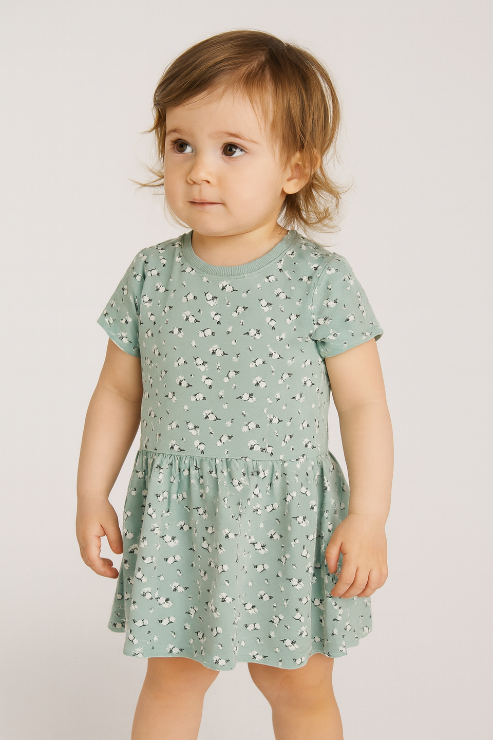 Sinsay Fox & Bunny Baby Girl's Mint Green Floral Dress | Sinsay In Lebanon