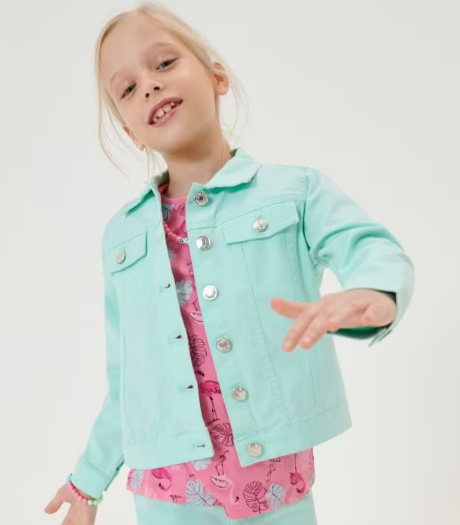Sinsay Girl's Light Green Denim Jacket ANFK355