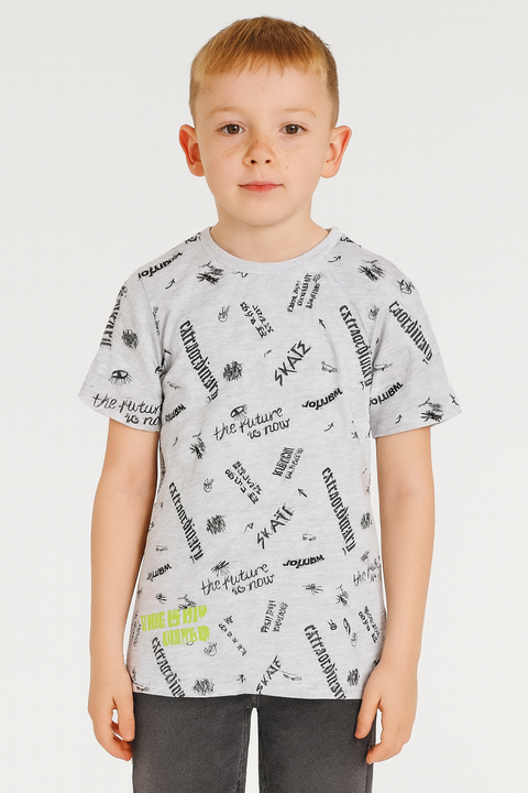 Sinsay Boy's Light Grey Printed T-Shirt | Sinsay In Lebanon