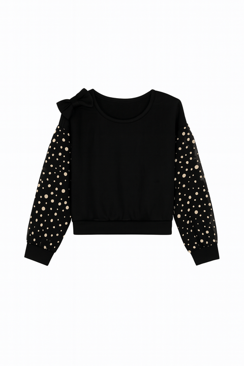 Boboli Girl's Black Long-Sleeve Blouse| Boboli in Lebanon