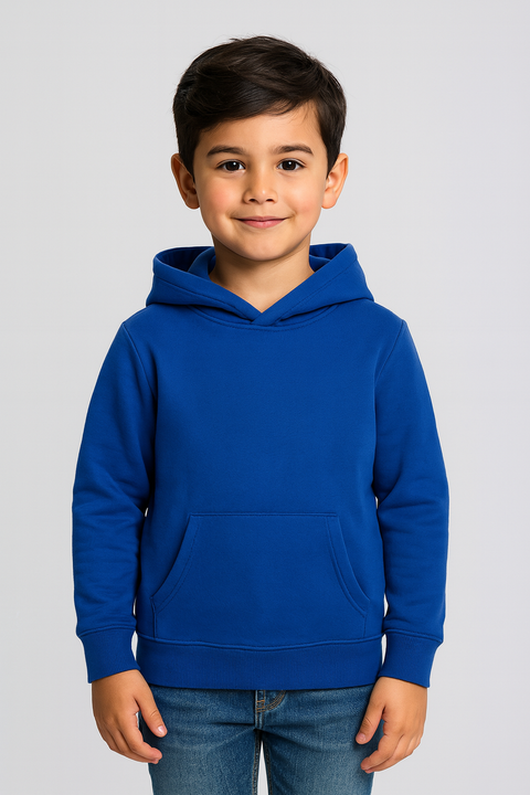 ID Ideology Boy's Blue Solid Pullover Hoodie | ID Ideology In Lebanon
