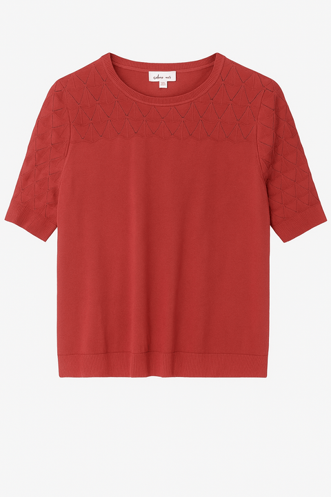 Melissa Paige Women's Light Maroon Short Sleeve Blouses| Melissa Paige In Lebanon