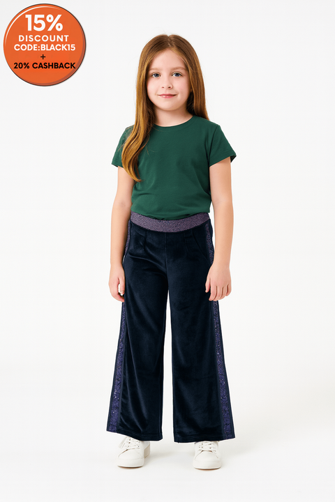 Boboli Girl's Navy Velvet Pants | Boboli in Lebanon