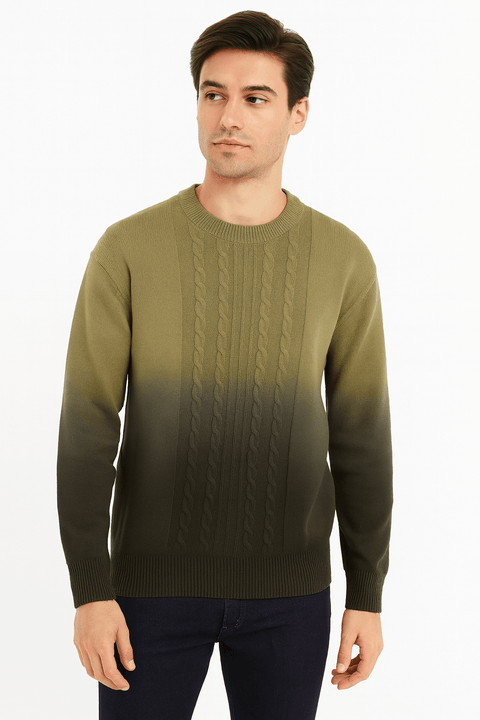Rainbow Men's Olive Green Ombre Sweater | Rainbow In Lebanon