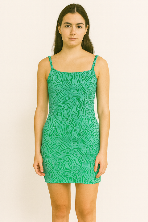 Forever 21 Women's Blue & Green Zebra Printed Sleeveless Mini Dress |Forever 21 In Lebanon