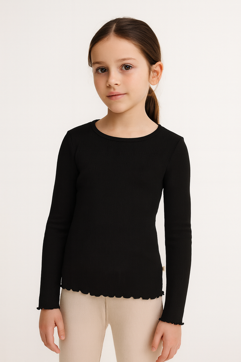 POMPdeLUX Girl's Black  Long Sleeve  T-Shirt |POMPdeLUX in Lebanon