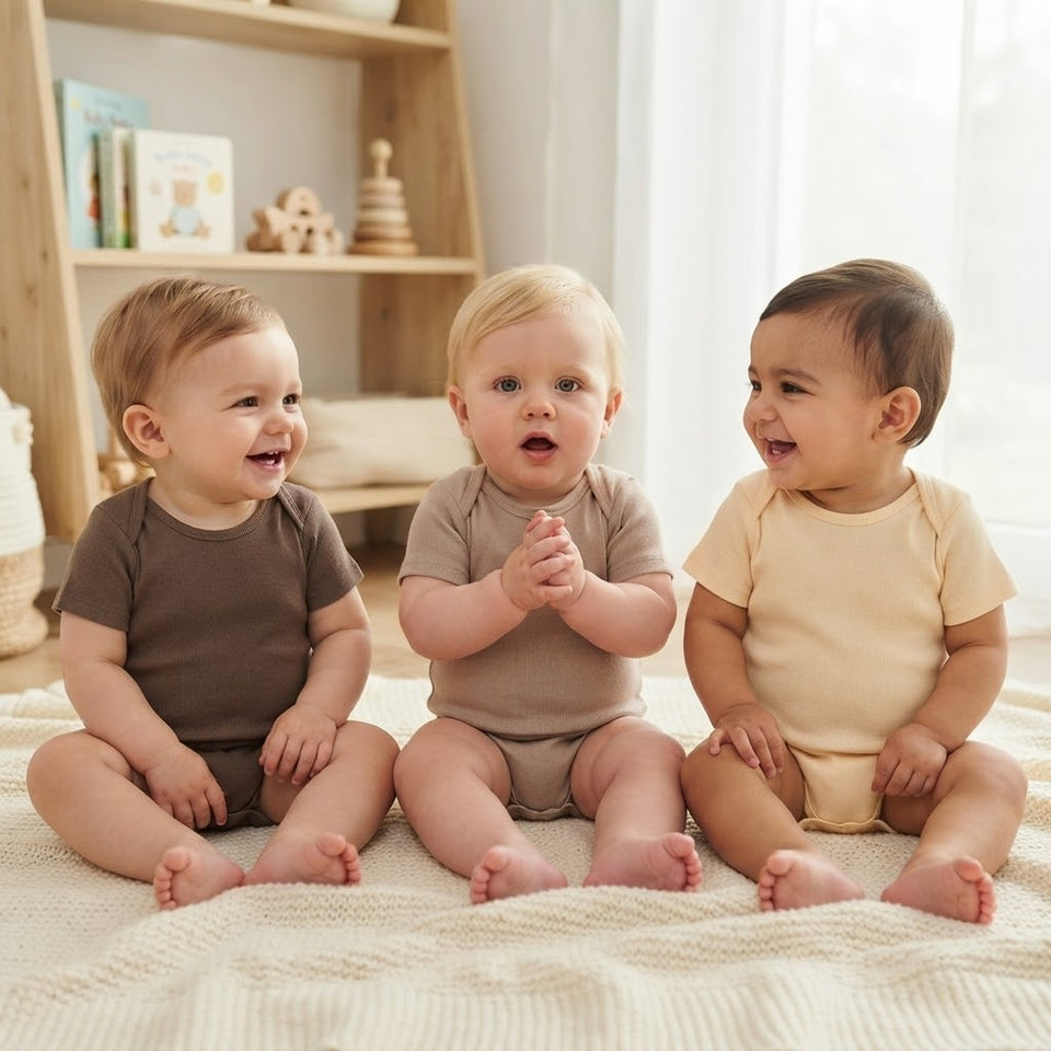 Sinsay Baby Boy's Multicolor Ribbed Pack Of 3 Short-Sleeves Bodysuit